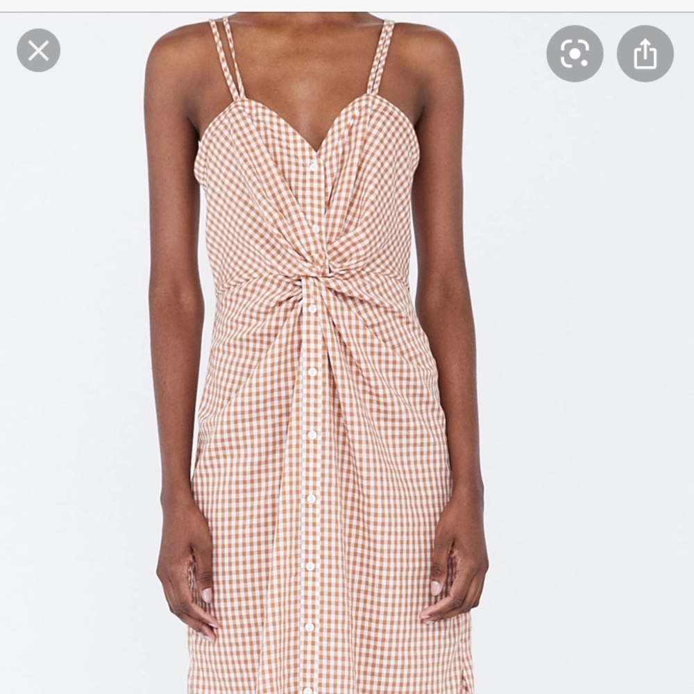 Zara gingham dress, size large, NWT